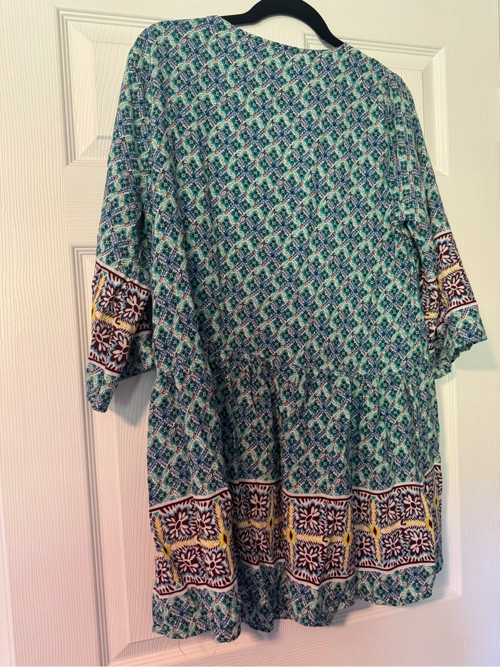 Kori Boho Print Teal Green Tunic Dress - Picture 3 of 6